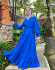 Wrap It Like A Princess Blouse Royal Blue