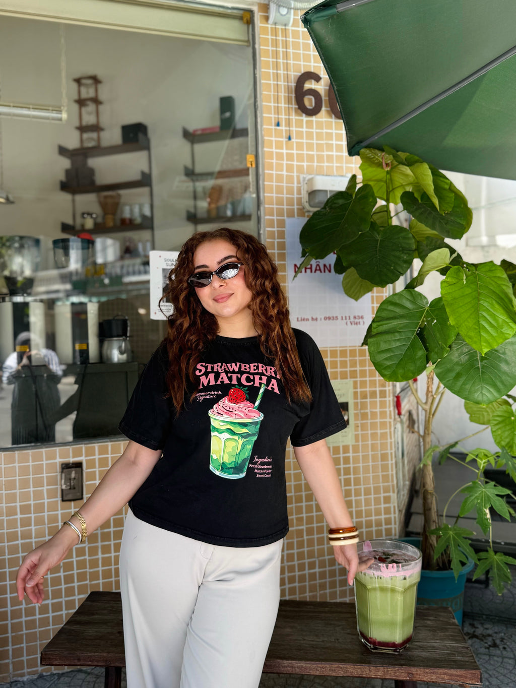 Strawberry Matcha Acid Half T-Shirt