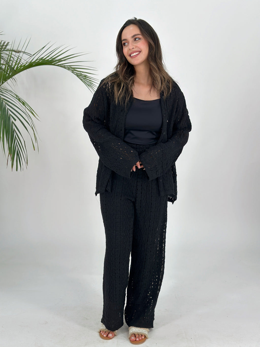 Boho Mesh Shirt Black