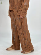 Boho Mesh Wide Pants Burnet Suger