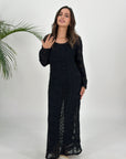 Black Boho Mesh Dress