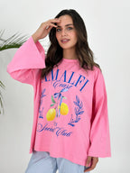 Amalfi Coast T-Shirt Long Sleeve Pink