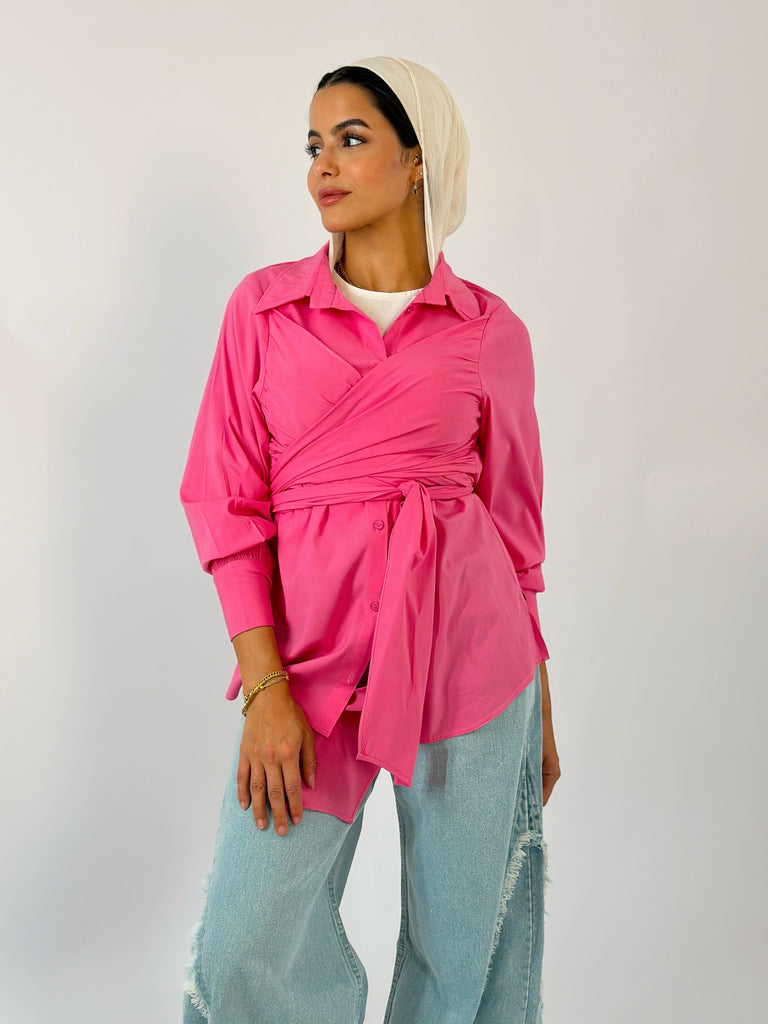 Wrap It Away Shirt Pink