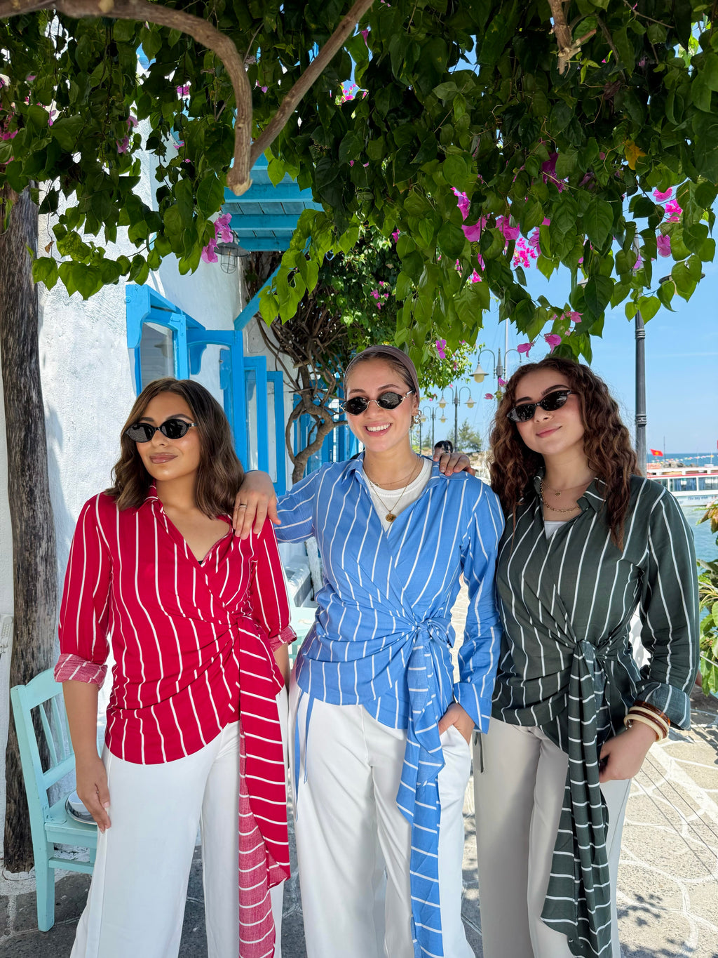 Wrap it Cotton Stripes Blouse