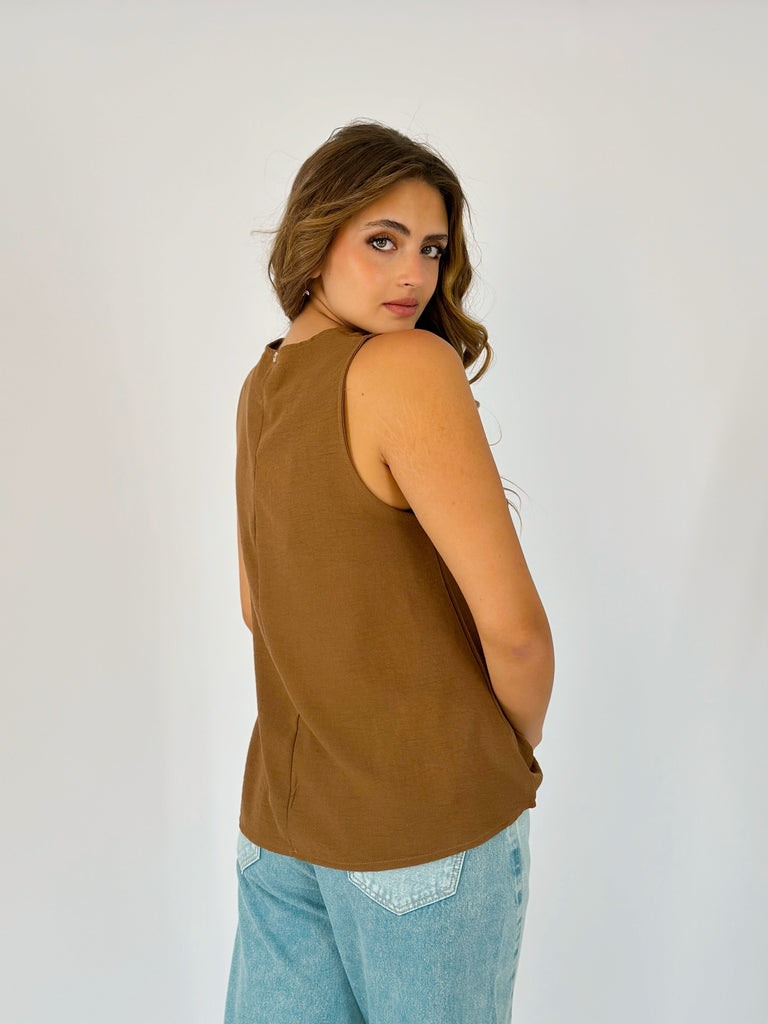 New Basic Sleeveless Mocha