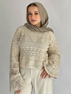 Enchanted Mesh Top Oatmeal