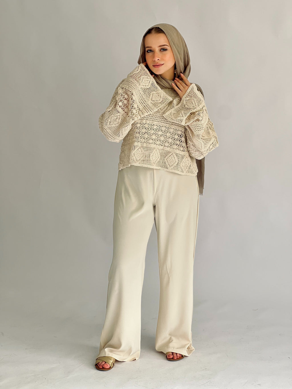 Enchanted Mesh Top Oatmeal