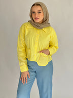 Timeless Crop Basic Shirt Yellow