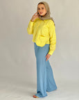 Timeless Crop Basic Shirt Yellow