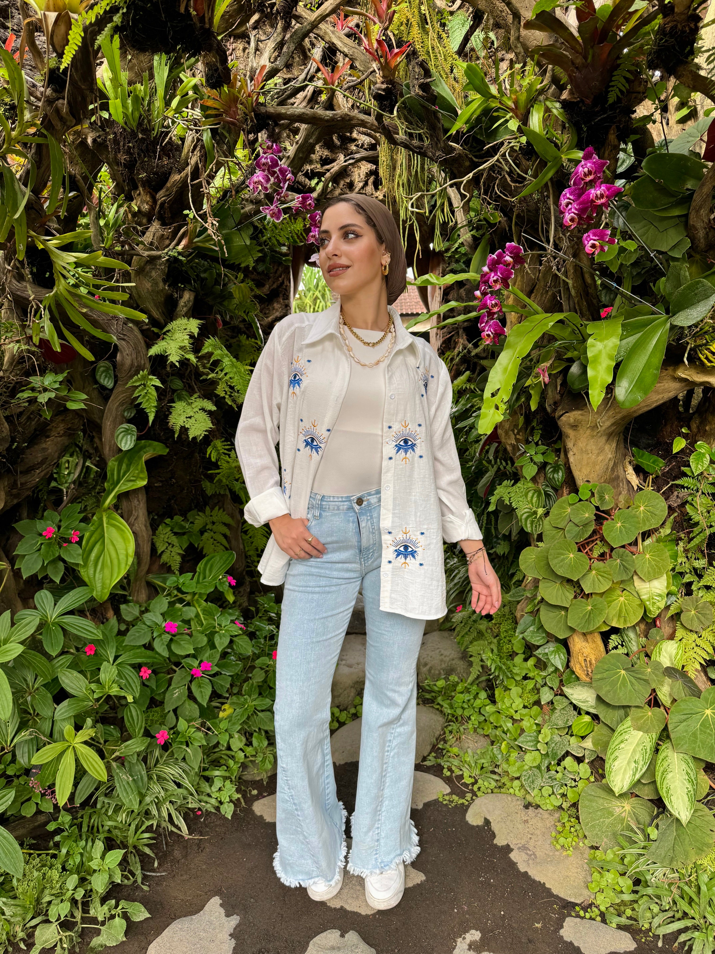 All Eyes On Us Linen Shirt Cream