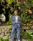 Linen Blue Boho Set Pants