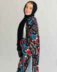 Effortless Colorful Kimono Black