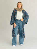 Boho Arabesques Kimono Blue