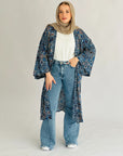 Boho Arabesques Kimono Blue