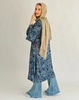 Boho Arabesques Kimono Blue