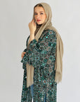 Boho Arabesques Kimono Emerald Green