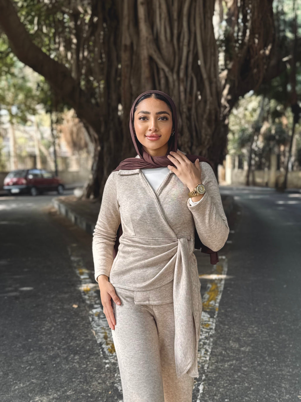 Wrappy Knit Set Top