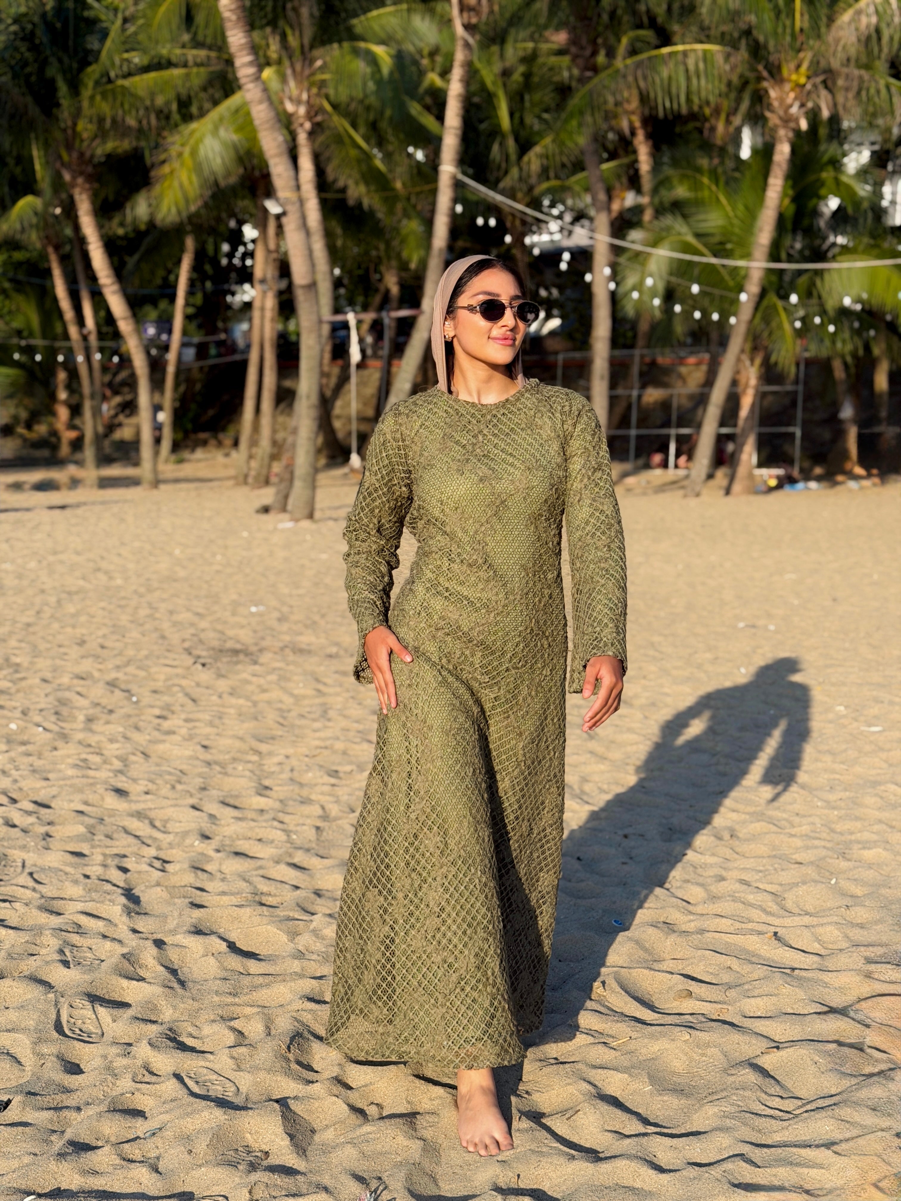 The Beach Floral Mesh Dress