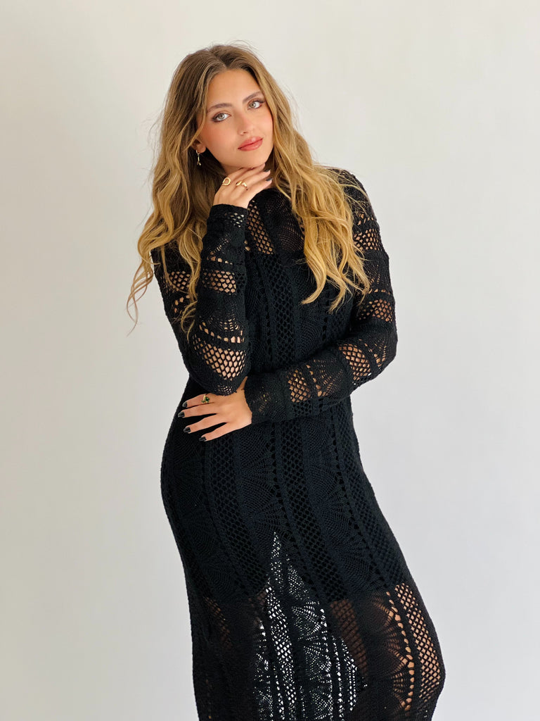 Enchanted Mesh Dress Black