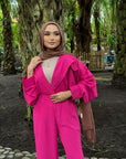 New All The Way Jumpsuit Fuchsia