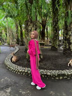New All The Way Jumpsuit Fuchsia