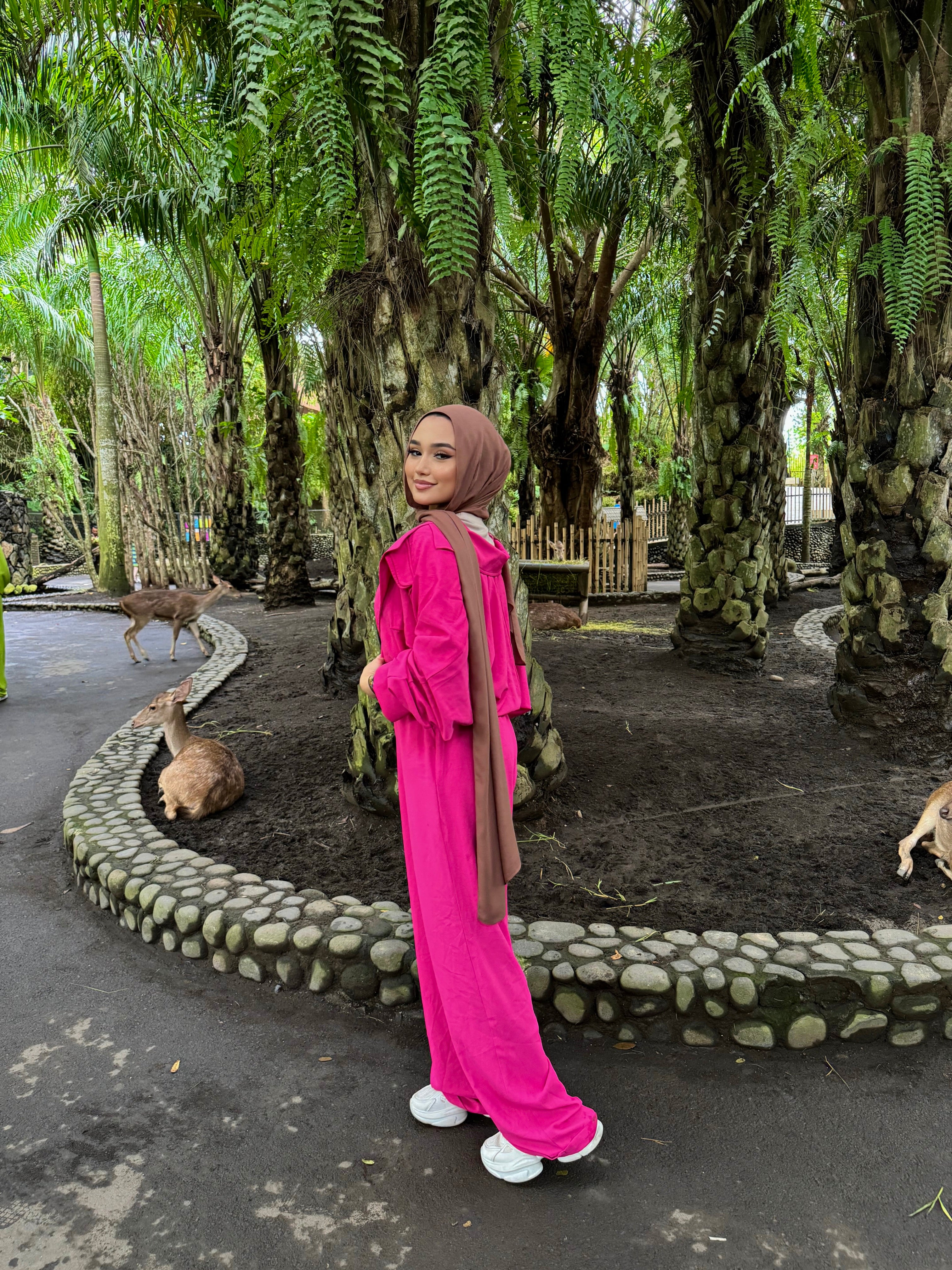 New All The Way Jumpsuit Fuchsia