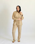 Glamy Everyday Lin Set Pants Beige