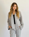 Glamy Everyday Lin Set Shirt Heather Grey