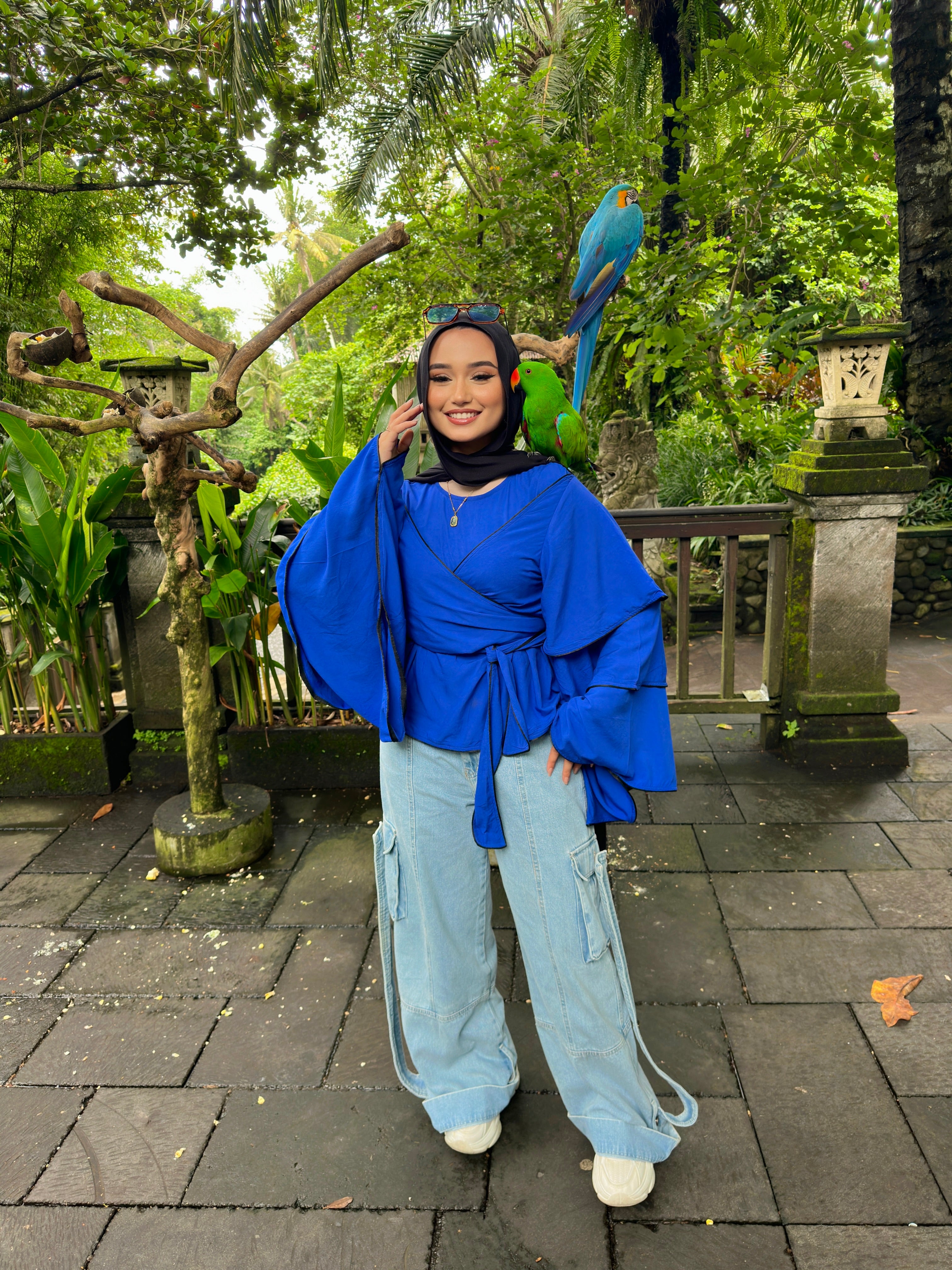 Ruffled Top Royal Blue