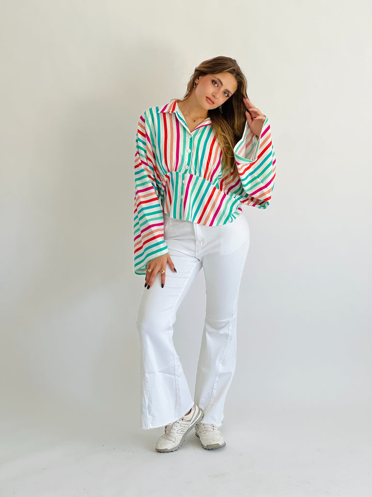 Colorful & Strippy Shirt Sour Apple