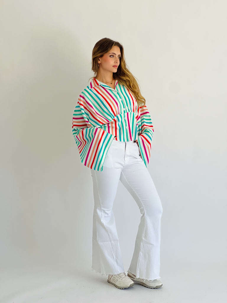 Colorful & Strippy Shirt Sour Apple