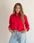 Timeless Crop Basic Shirt Cherry