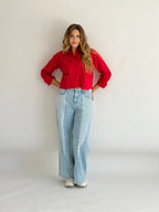 Timeless Crop Basic Shirt Cherry