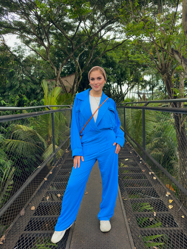 New All The Way Jumpsuit True Blue