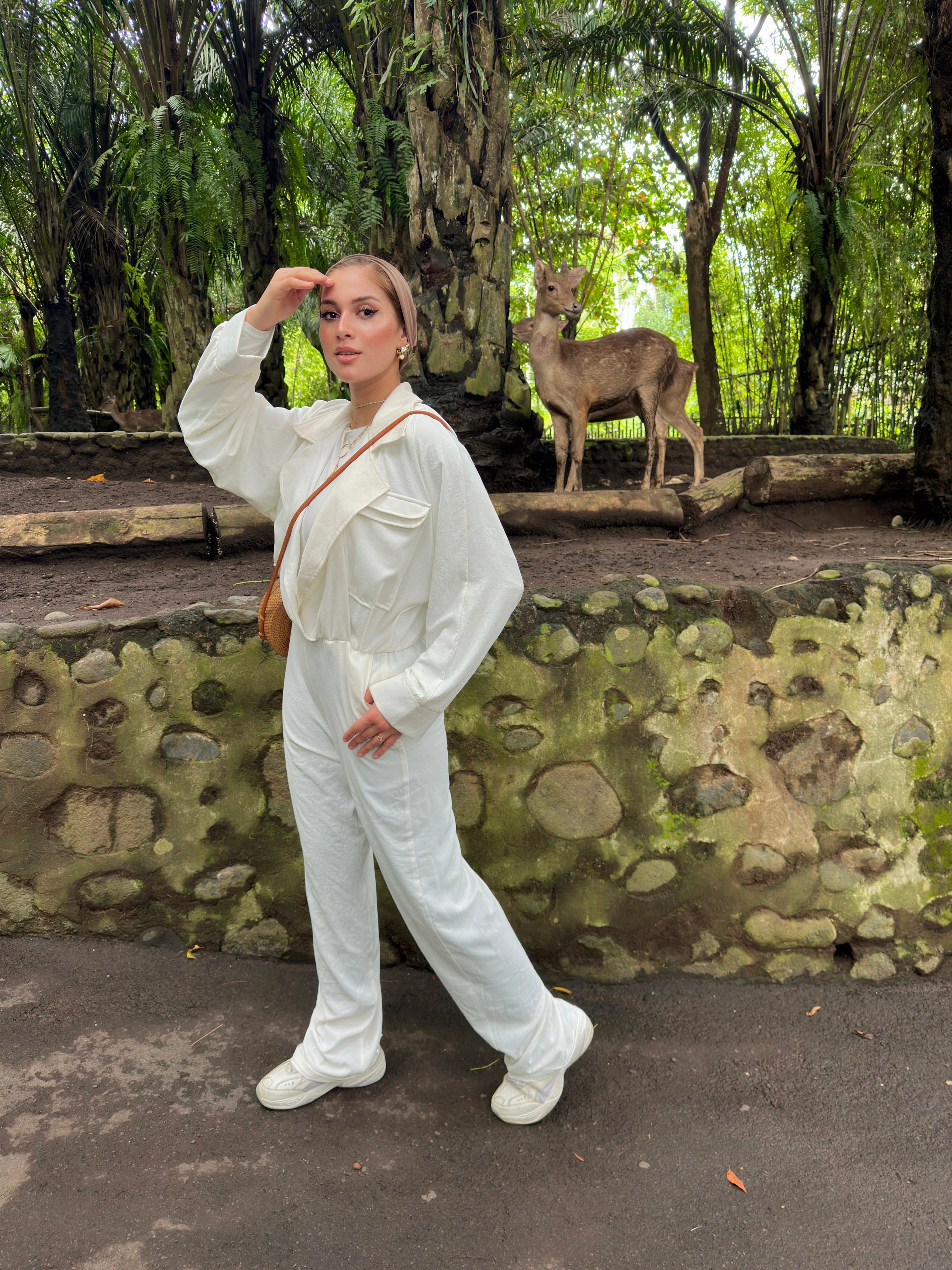 New All The Way Jumpsuit Cream