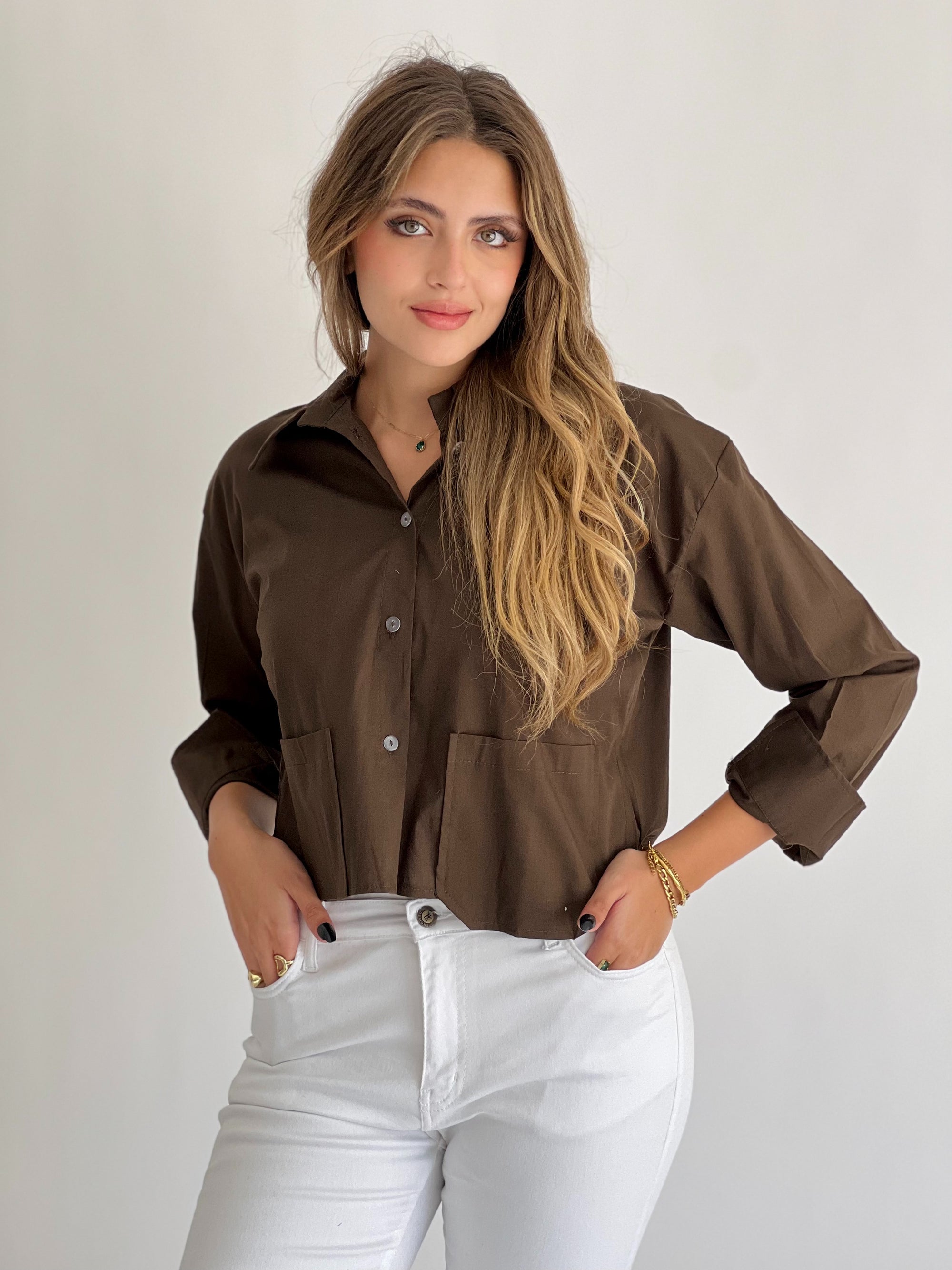 Timeless Crop Basic Shirt Olive