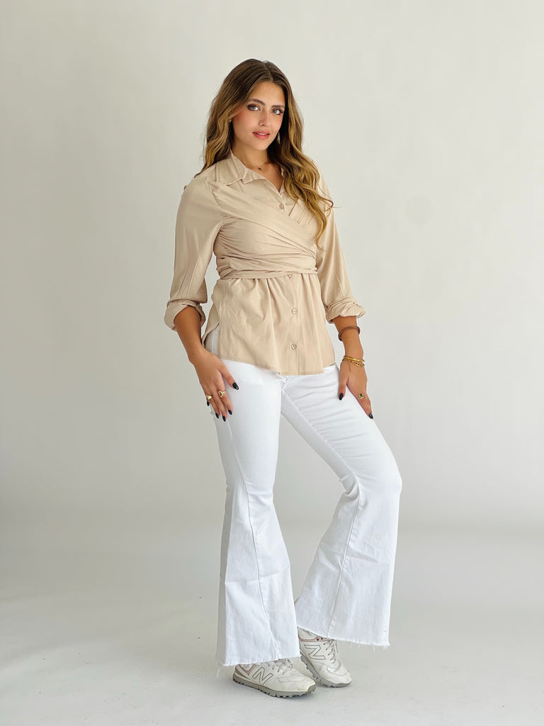 The Flare Jeans Cream