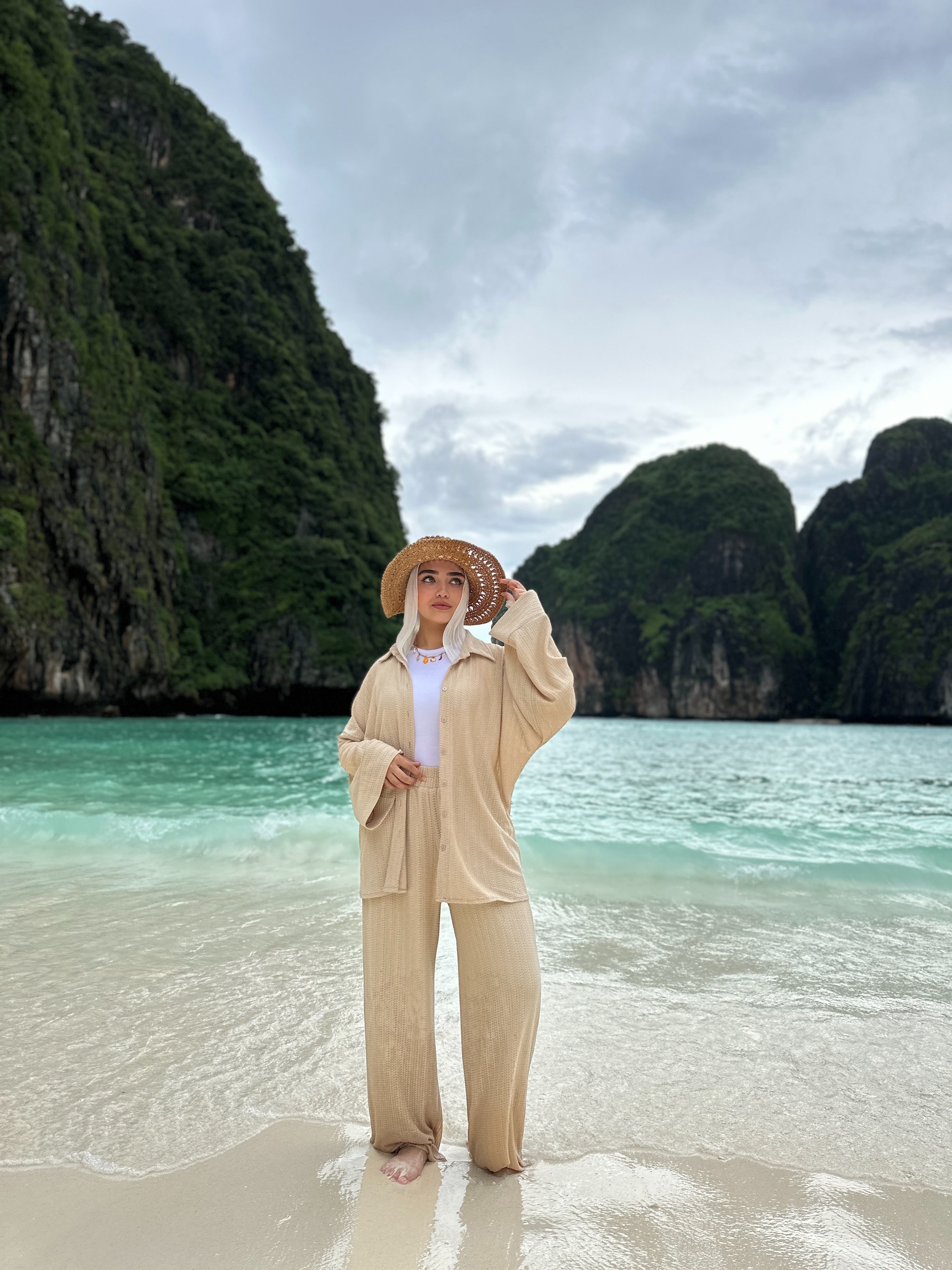 Mesh Tropical Set Pants