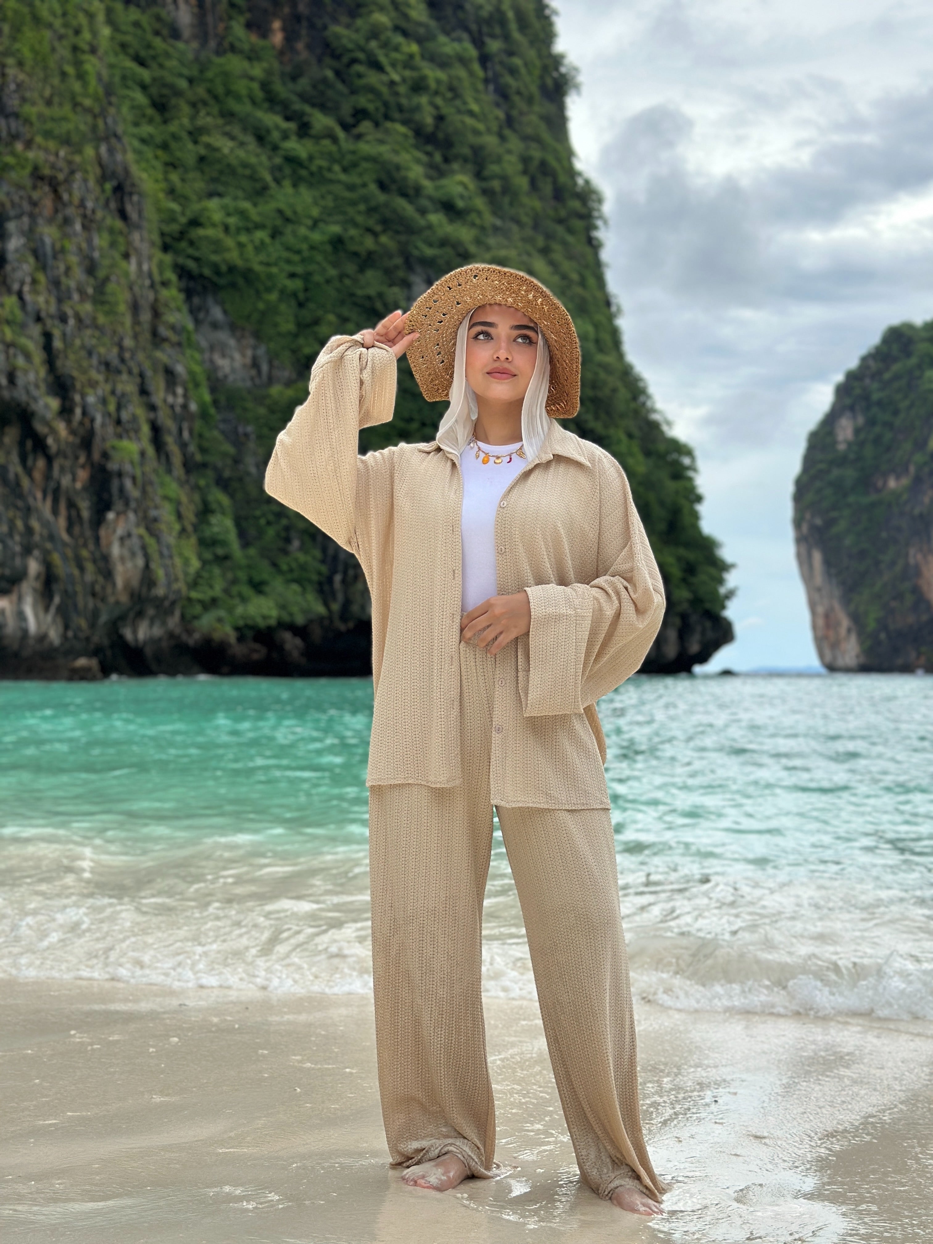 Mesh Tropical Set Shirt