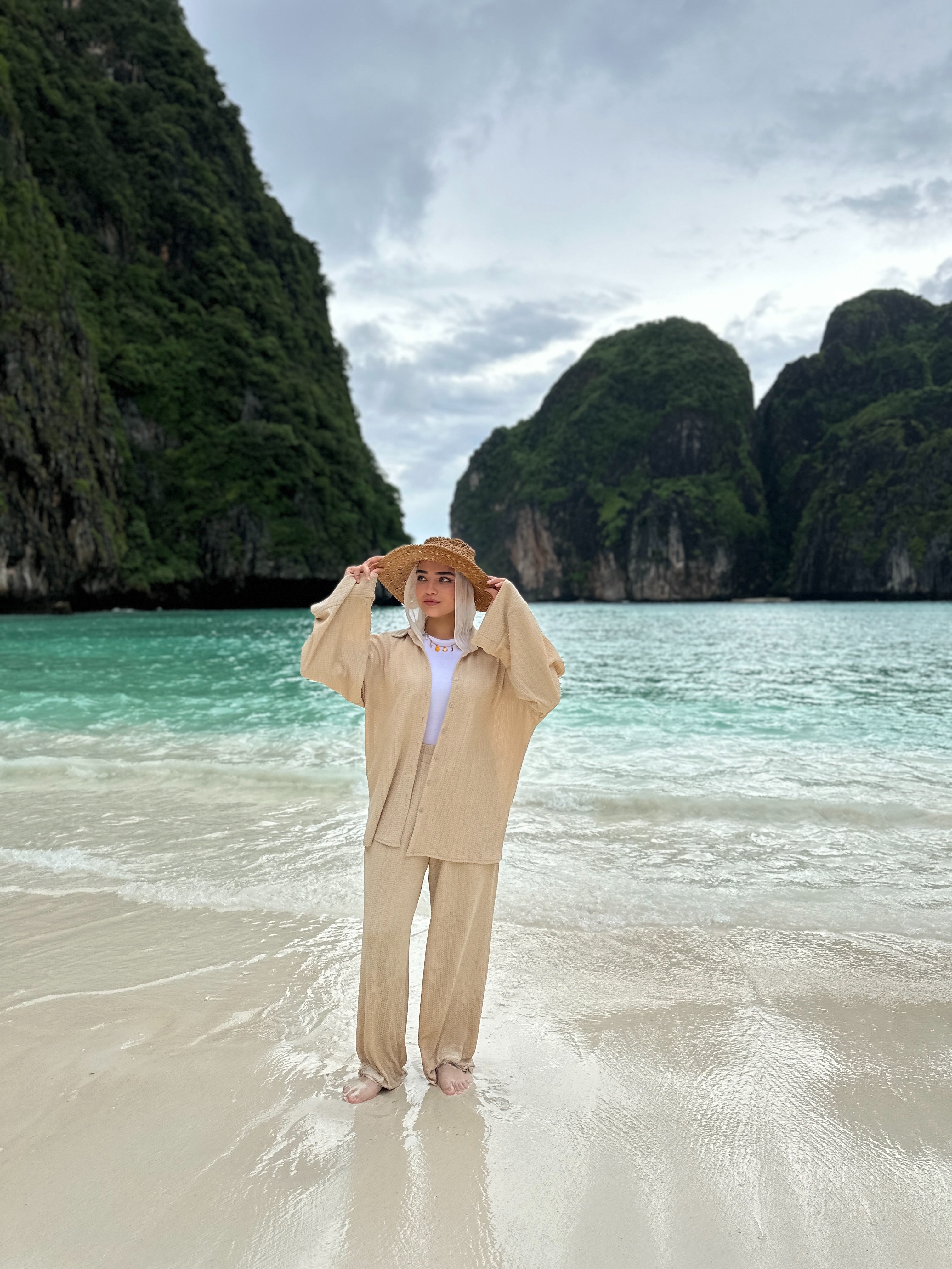 Mesh Tropical Set Pants