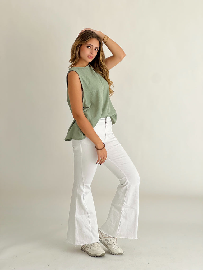 The Flare Jeans Cream