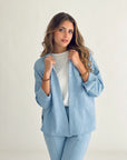 Glamy Everyday Lin Set Shirt Baby Blue