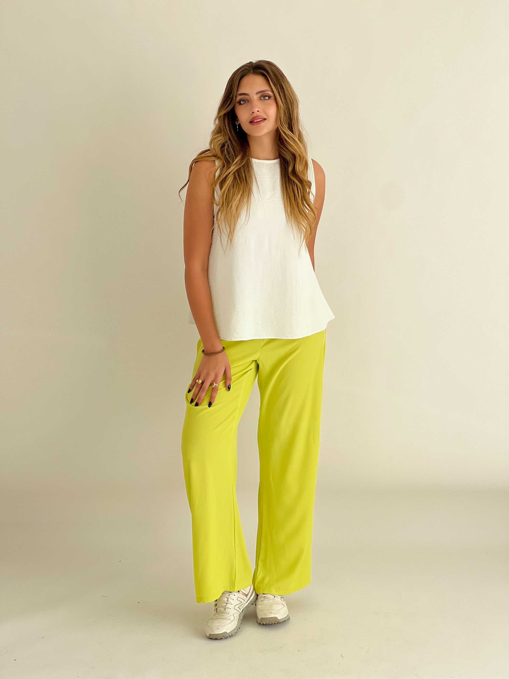 Everyday Basic Pants Electric Lemon