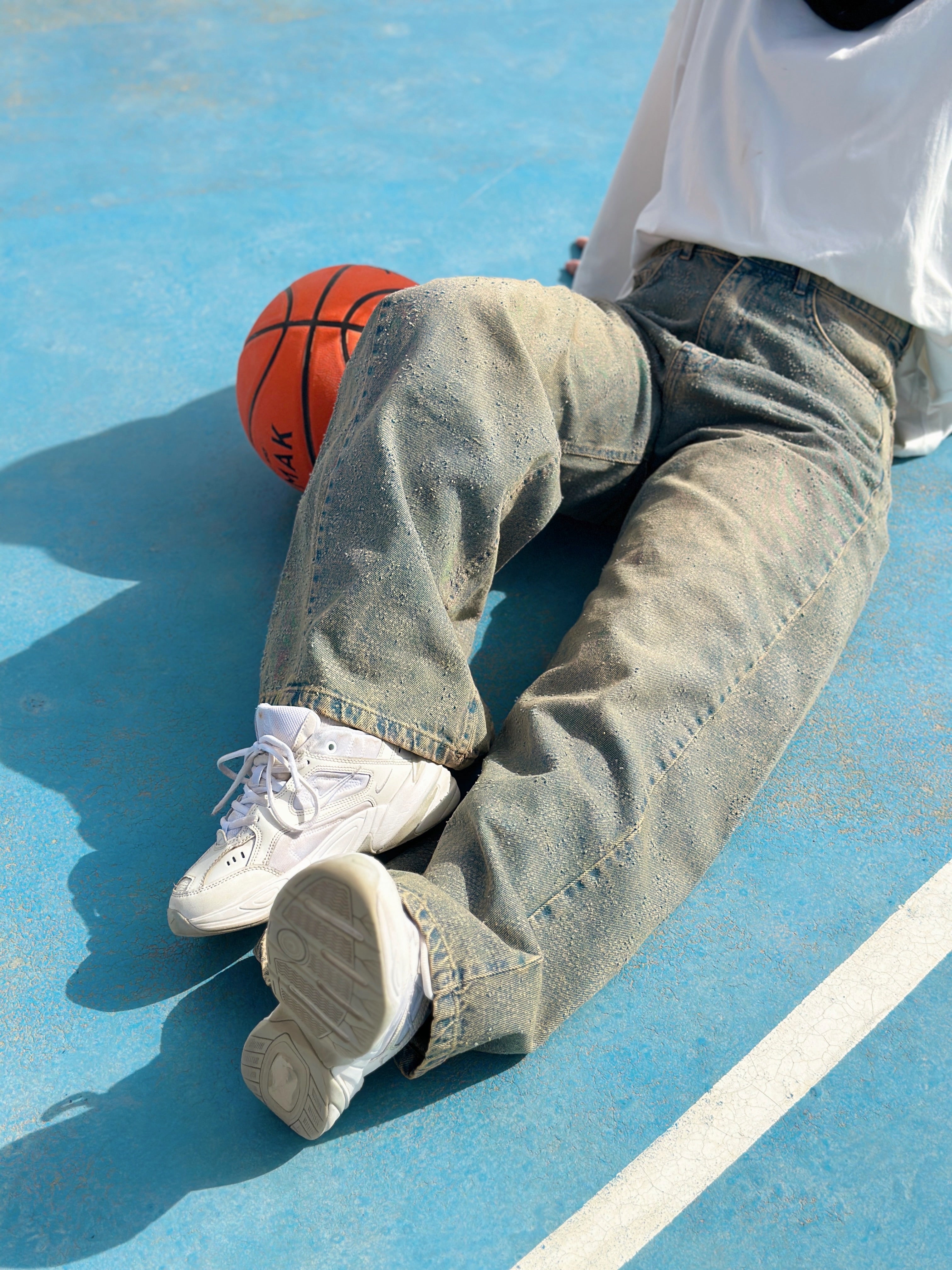 Distressed Wide Denim