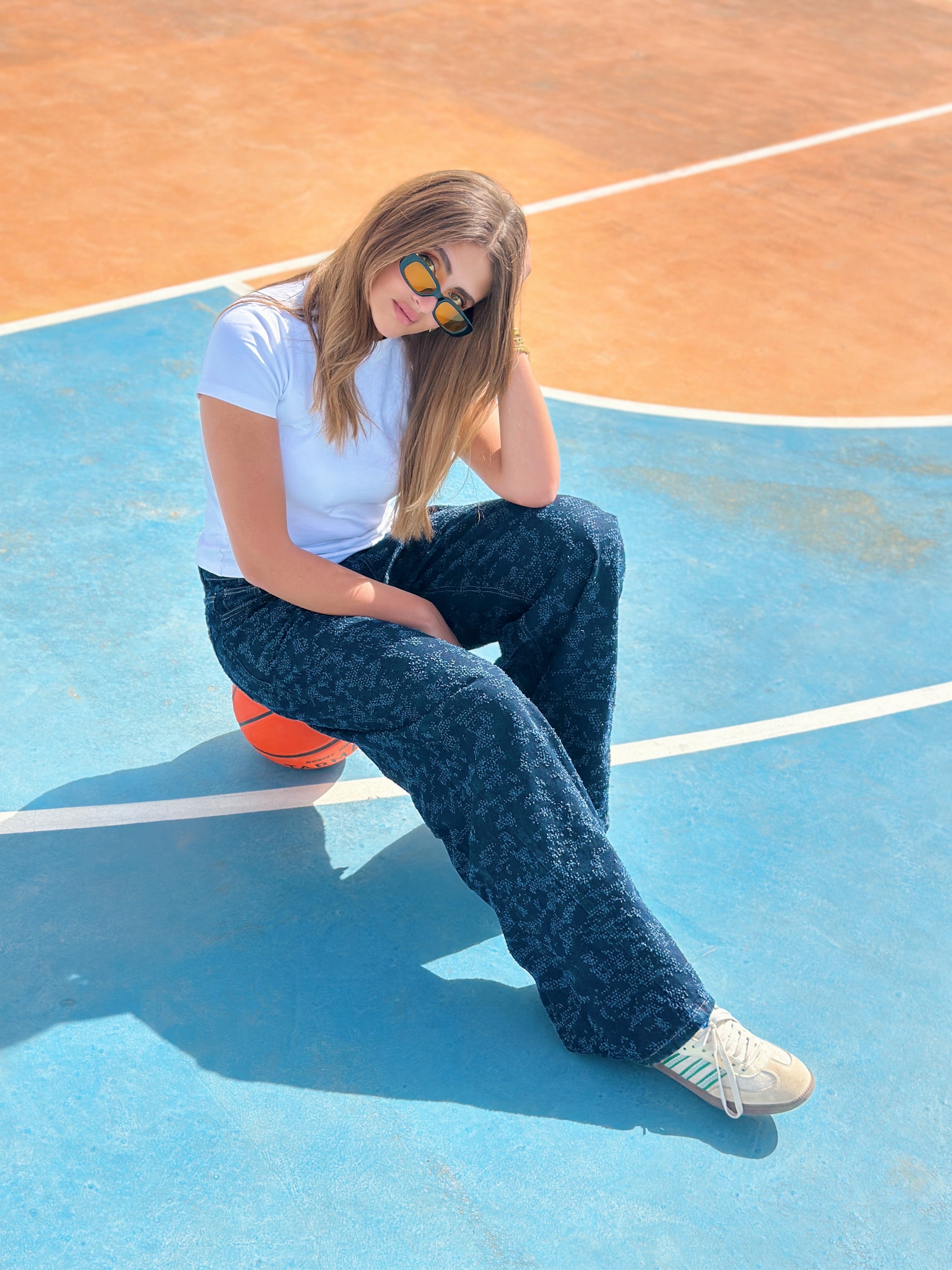 Distressed Wide Denim