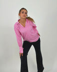 Strippy Cotton Blouse Pink