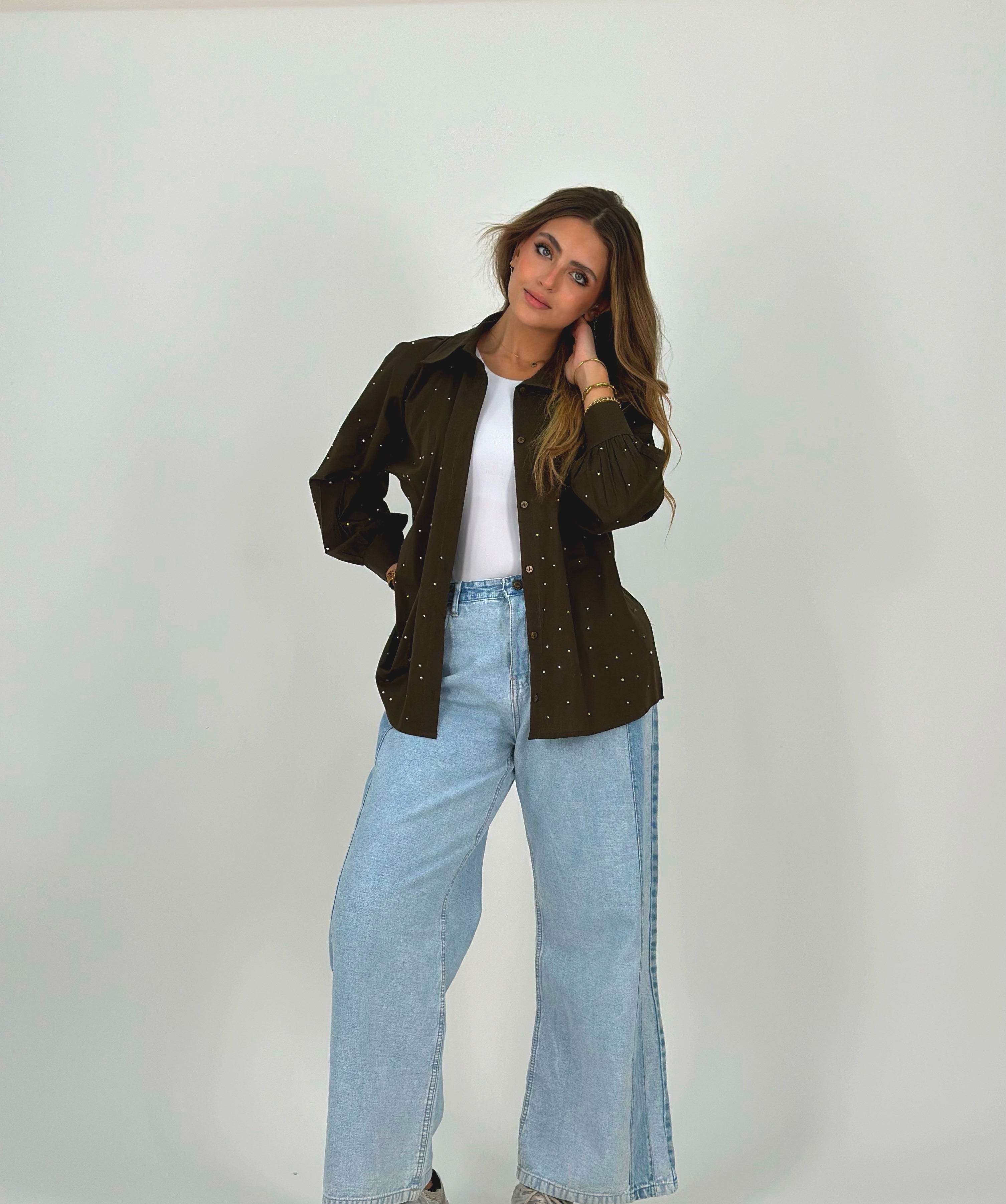 Blinging Star Shirt Olive