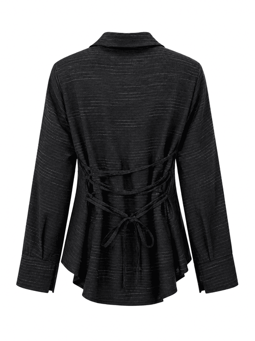 Criss cross lin Set Shirt