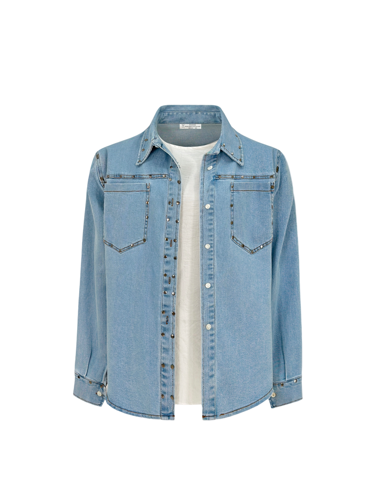 Pin it Out Denim Set Shirt Ice