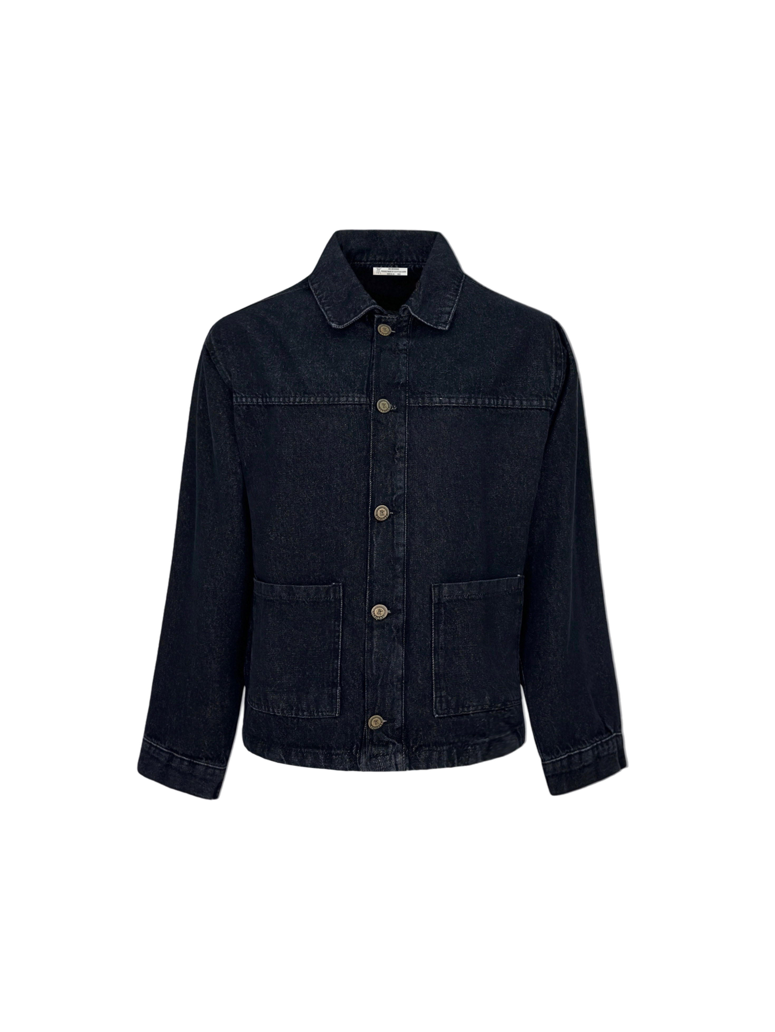 Double Pocket Denim Jacket Black